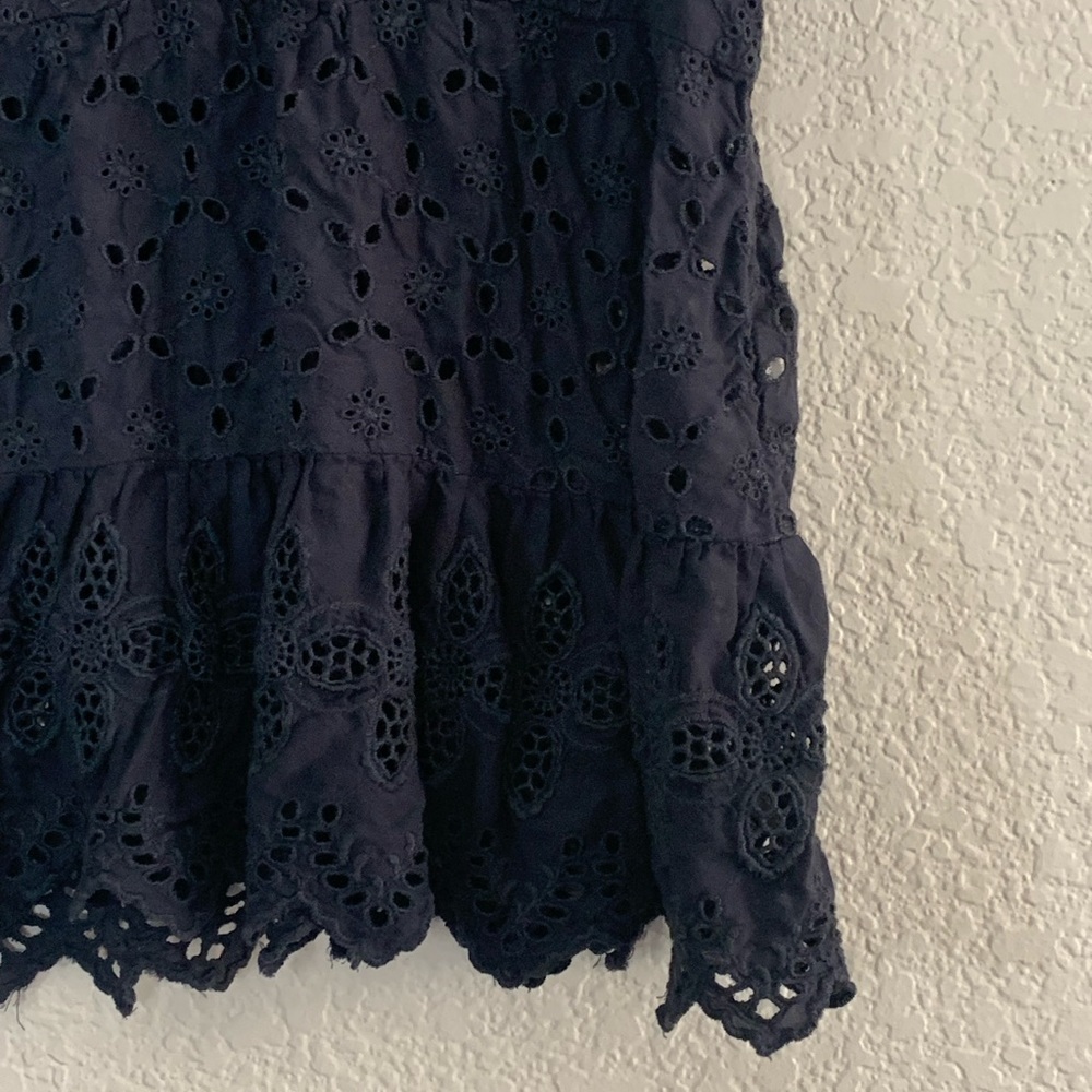 American Eagle | Navy boho eyelet lace loose tank top blouse size extra … - Picture 5 of 8